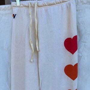 Aviator Nation Joggers - Retired Heart Design - Gradiant Red to Orange - XS